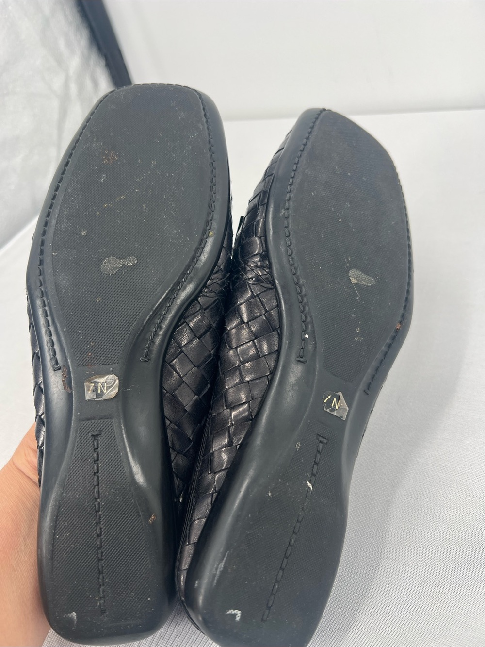 Sesto Meucci Black Woven Leather Fringe Mules - Picture 6 of 6